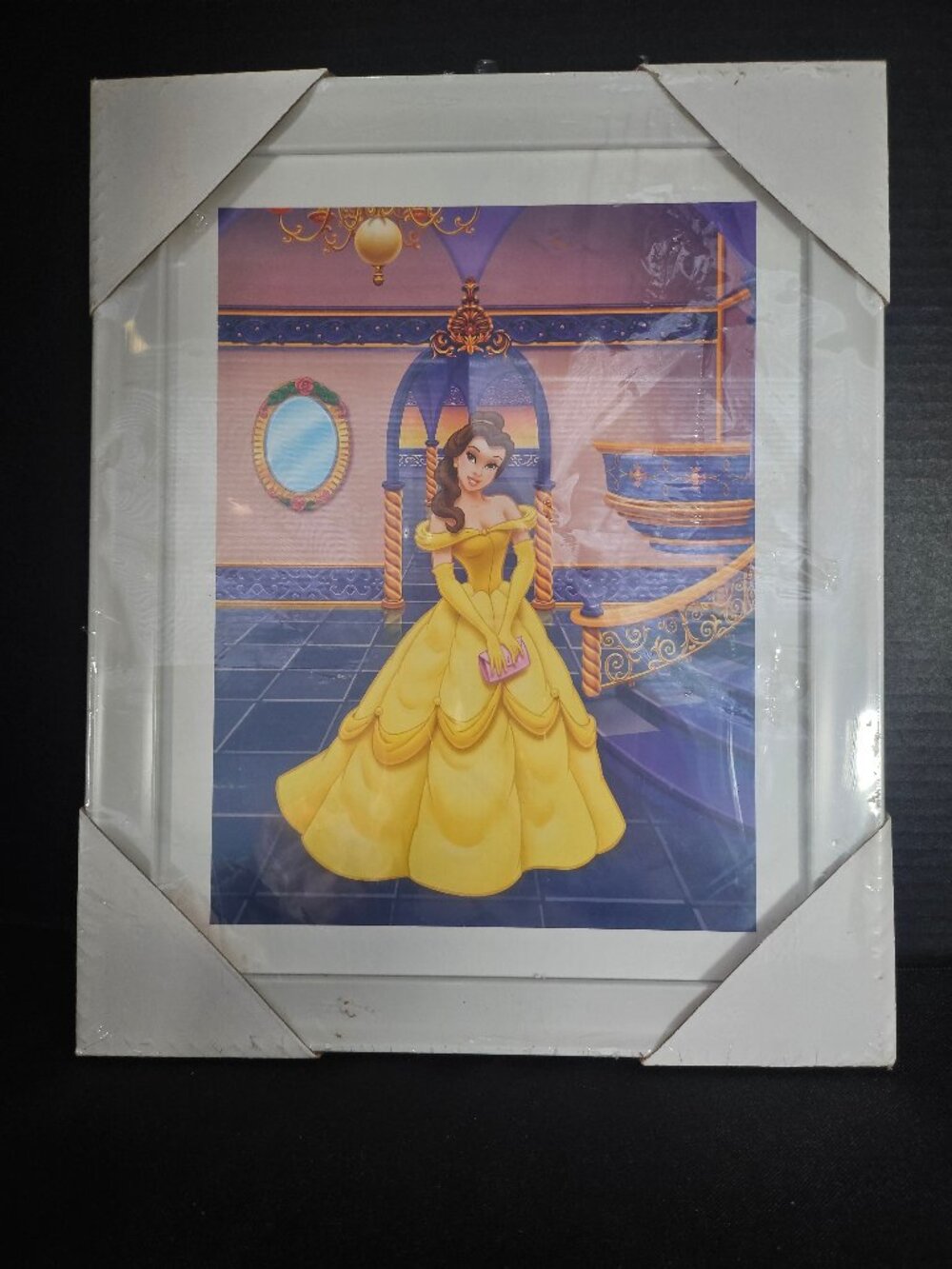 Disney's Beauty And The Beast Picture, White Frame New 16" x 13"